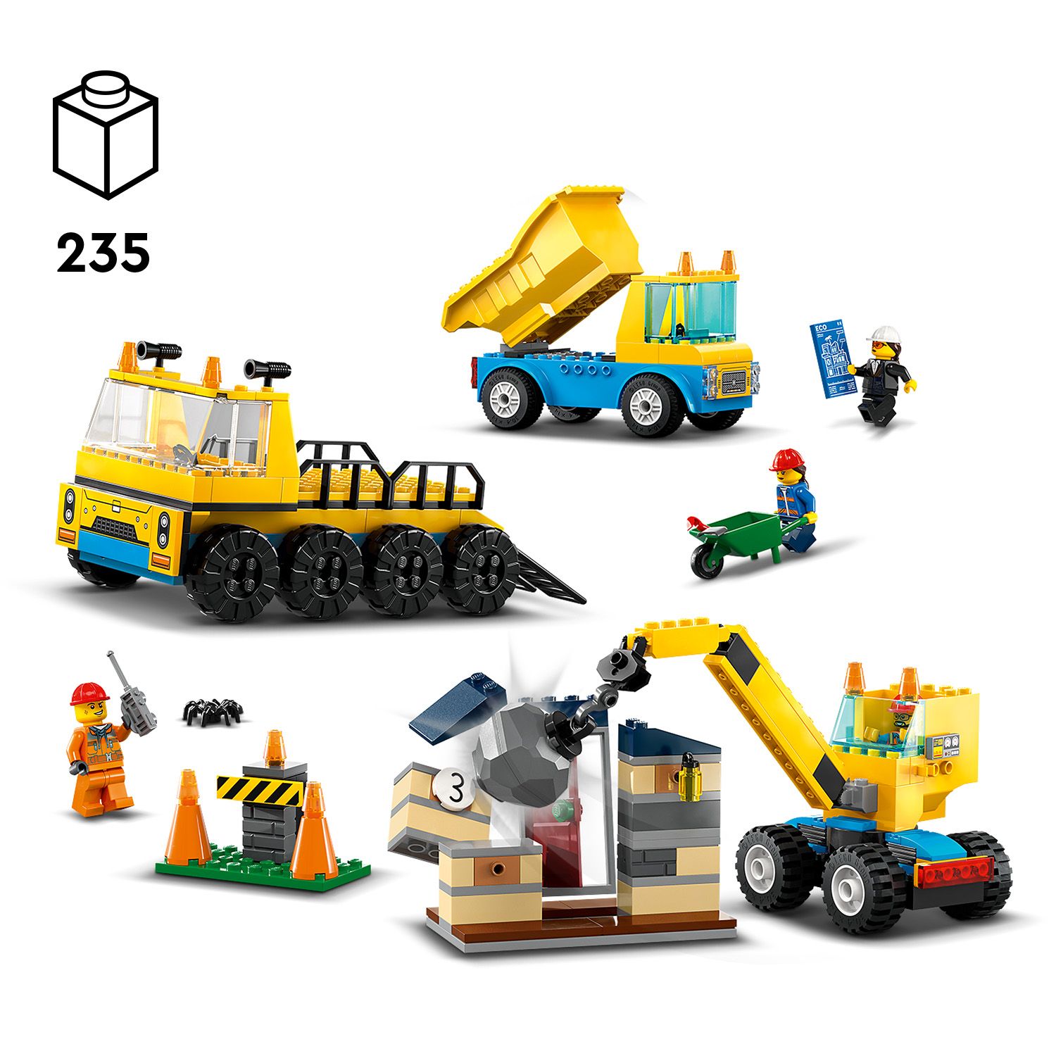 LEGO City 60391 Ciężarówki i dźwig z kulą wyburzeniową Klocki LEGO