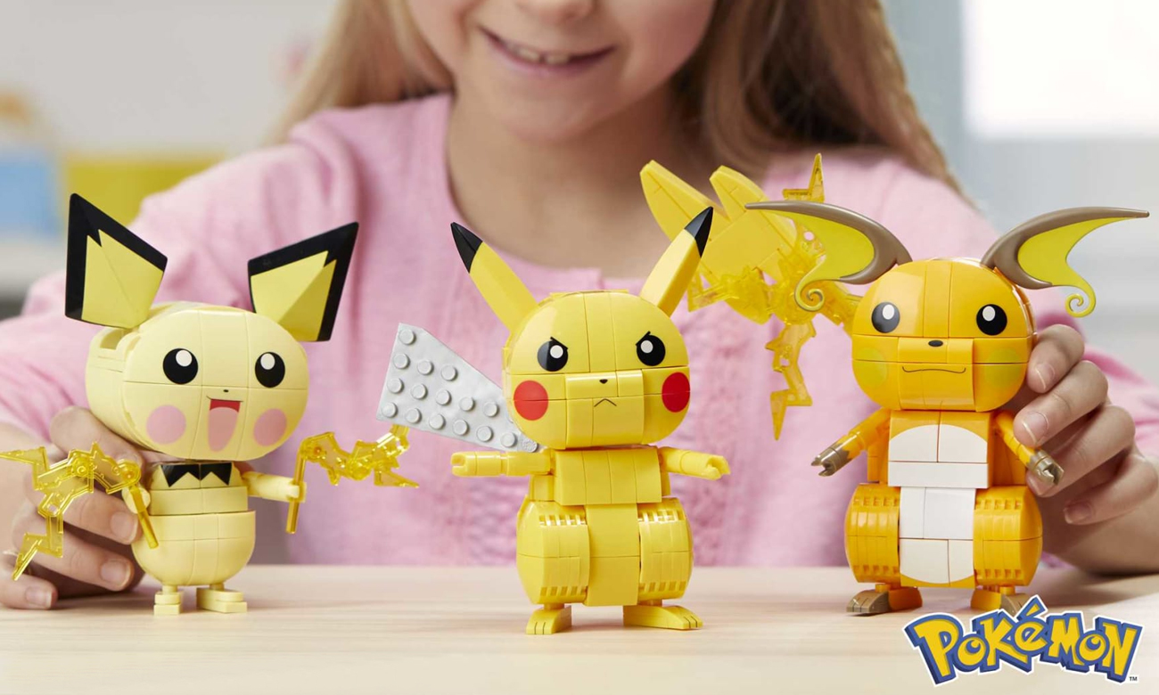 Mega Bloks Mega Construx Pokemon Pikachu Trio Ewolucja 3 Pak Klocki