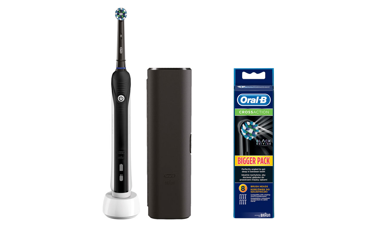 Szczoteczka elektryczna Oral-B Pro 750 Black + końcówki EB50-8