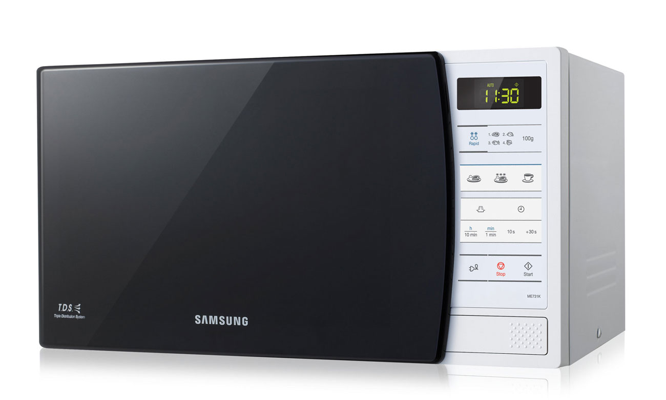 Równomierne rozprowadzanie fal, dzięki systemowi TDS w kuchence mikrofalowej Samsung ME731K