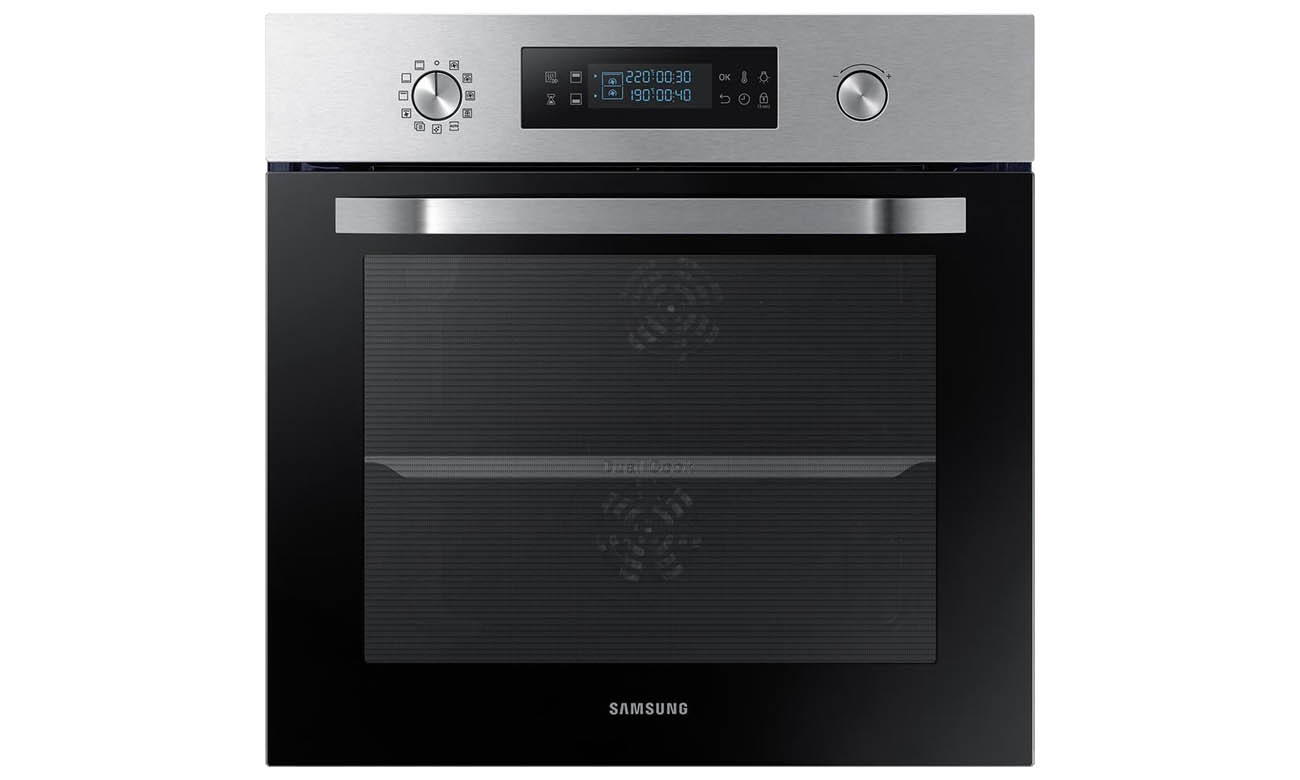 Możliwość podzielenia piekarnika, dzięki technologii Dual Cook w piekarniku Samsung NV66M3531BS