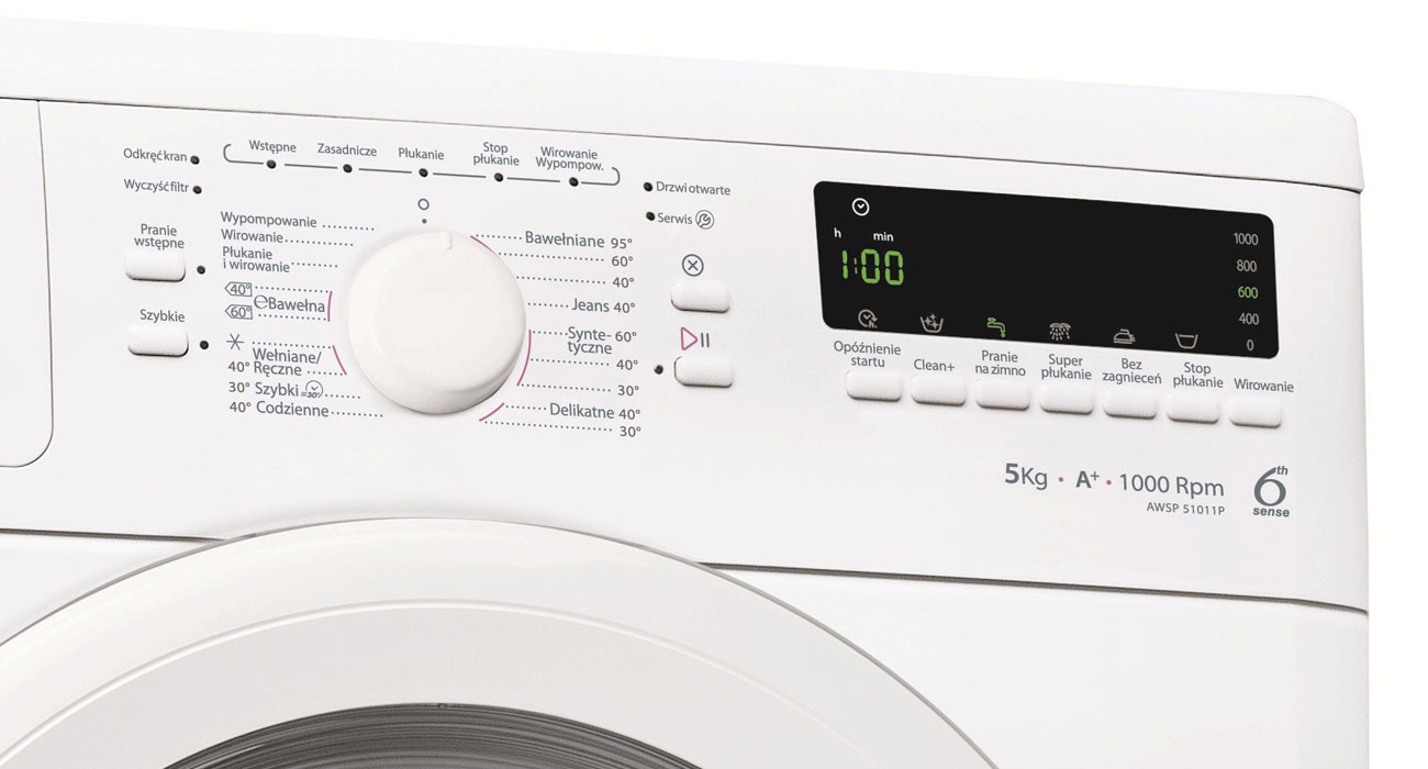 pralka z wyświetlaczem led Whirlpool AWSP51011P