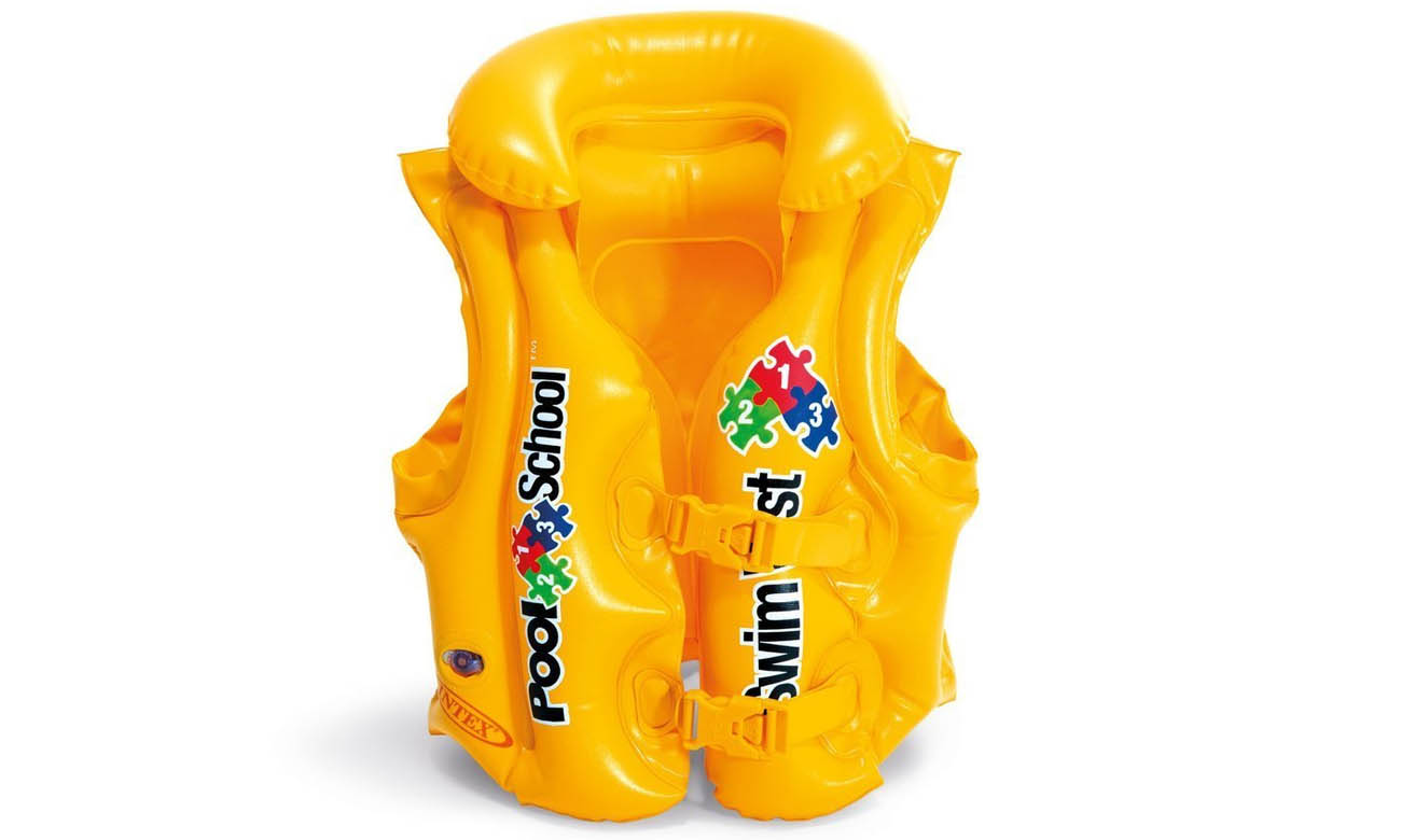 INTEX Kamizelka do pływania z kołnierzem żółta 50 x 47 cm 58660EU