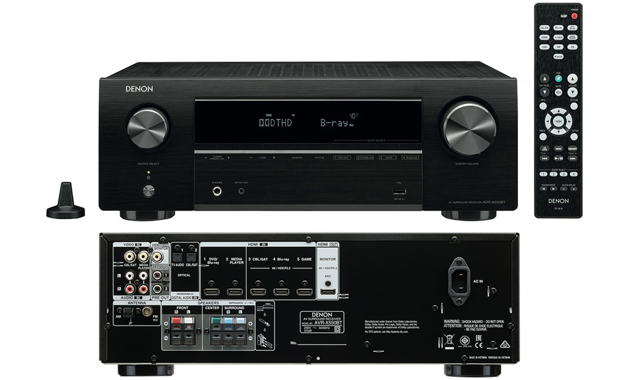 Obsługa jakości 4K UHD z Denon AVR-X550BT