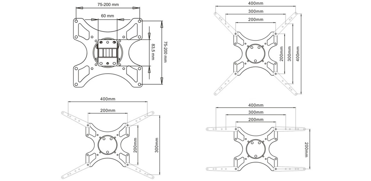 VESA-Wandhalterung bis 35 kg ART