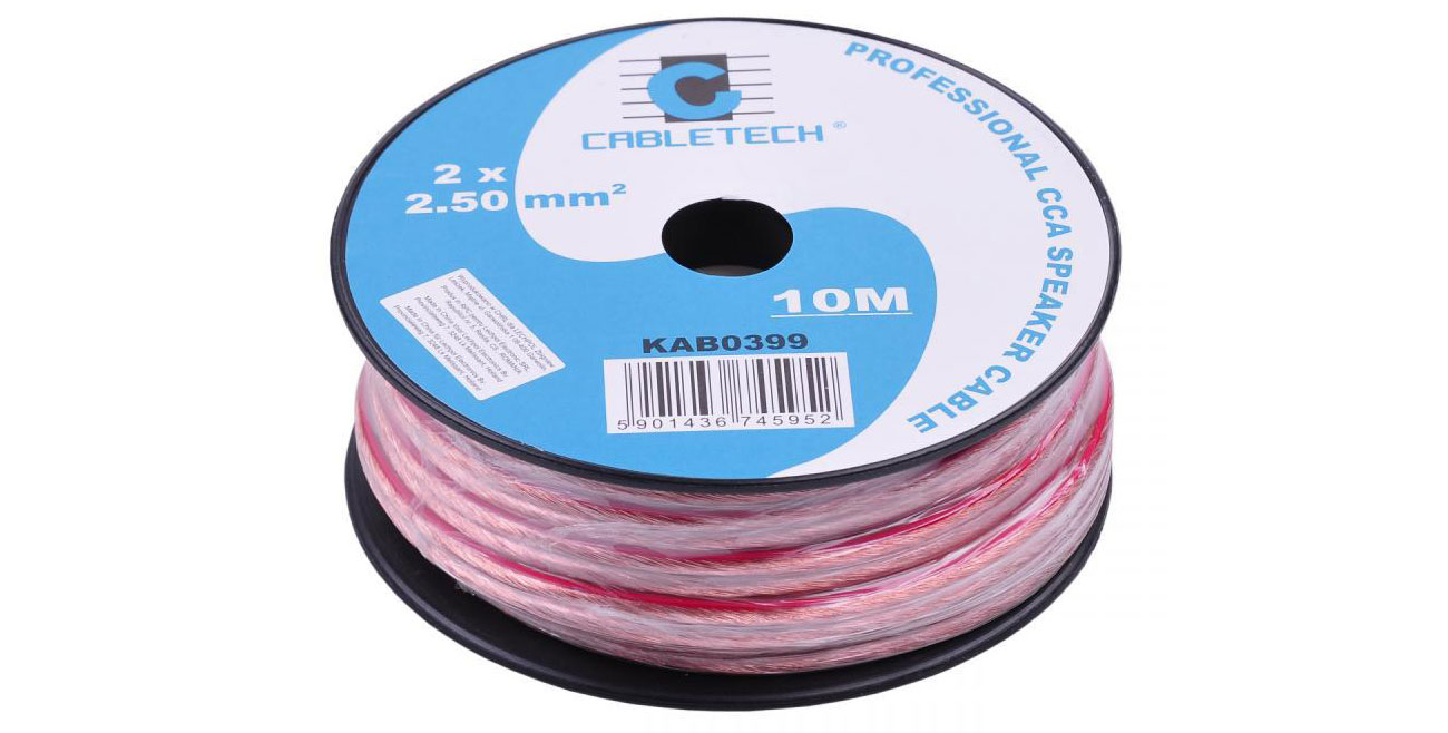 CABLETECH Kable głośnikowe CCA 2.5mm 10M