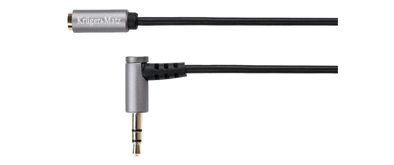 Kabel Kruger&Matz Wtyk kątowy - gniazdo Jack 3,5mm stereo 3,0m