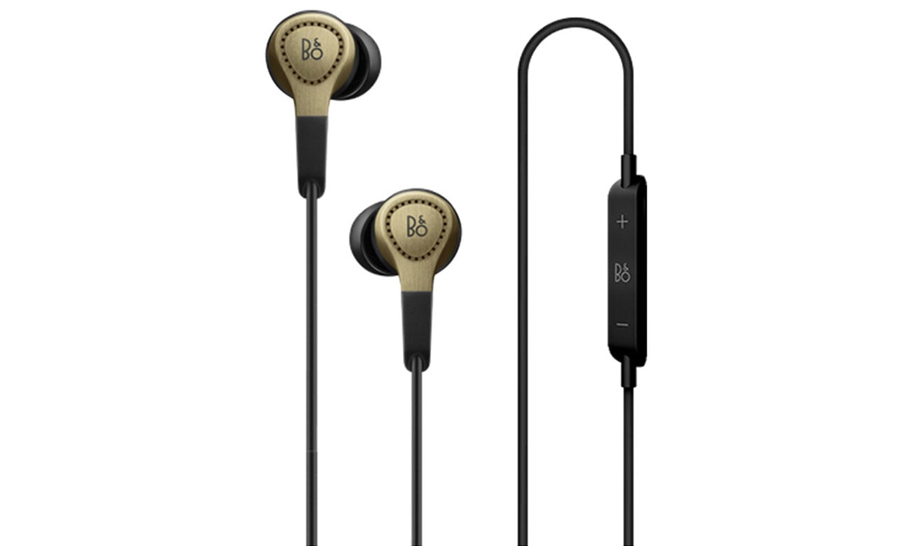 Złote słuchawki przewodowe Bang & Olufsen BEOPLAY H3