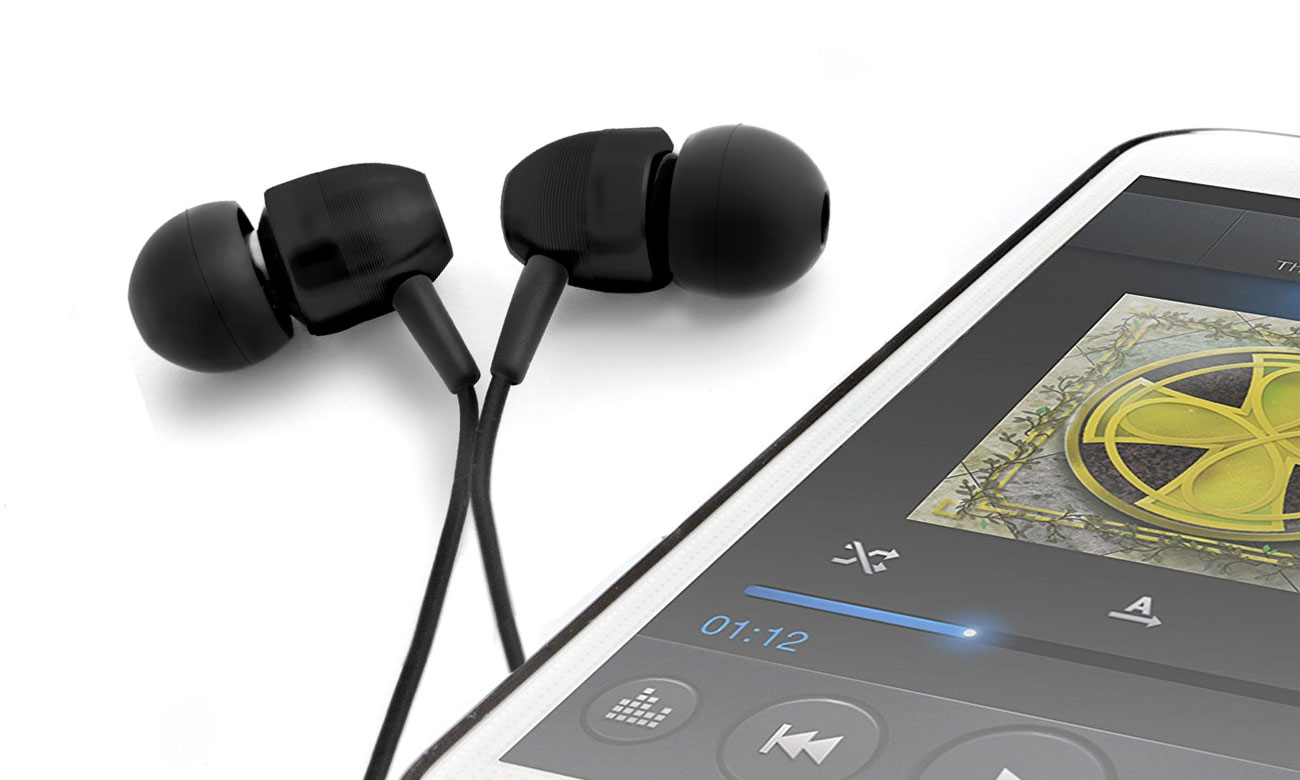 Czarne słuchawki do mp3 Brainwavz m5