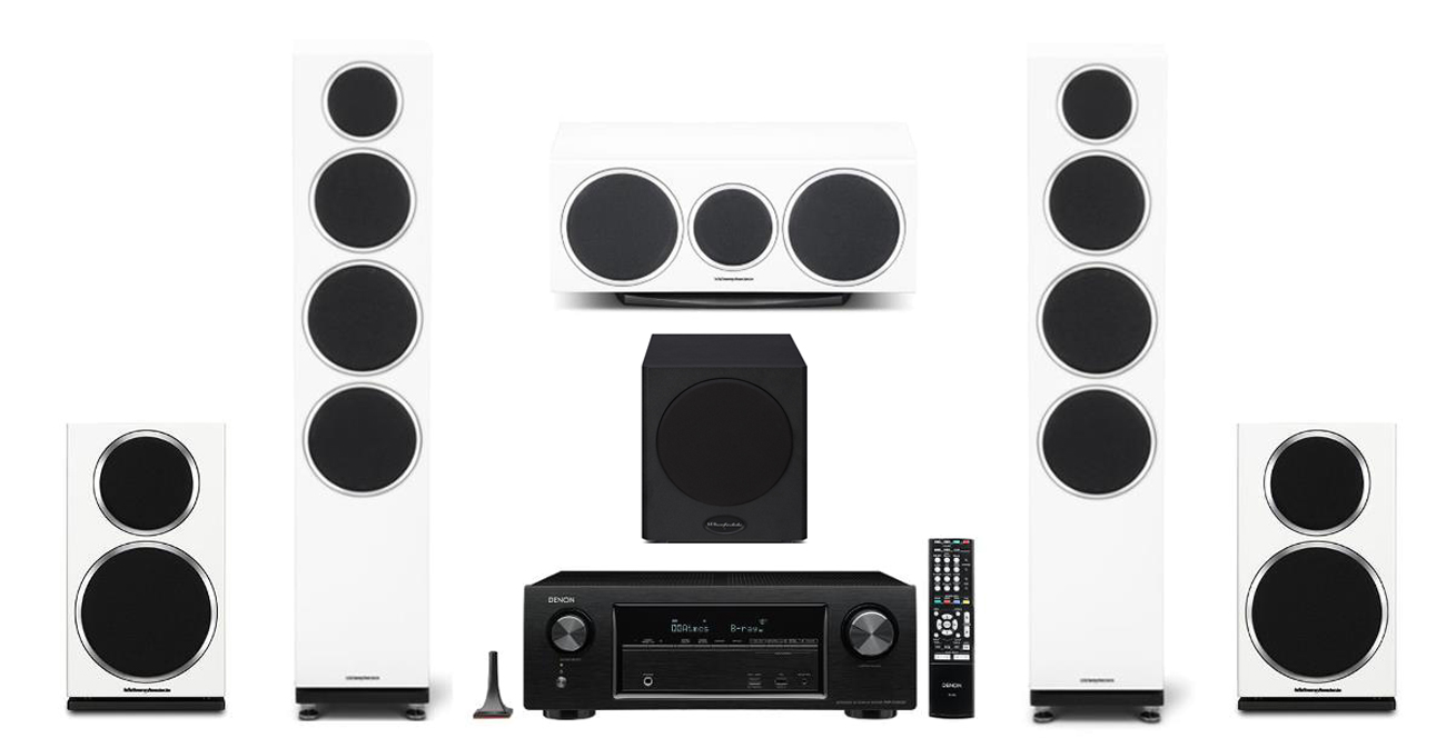 Zestaw kina domowego Denon AVR-X1300W Wharfedale DIAMOND 240 5.0 white