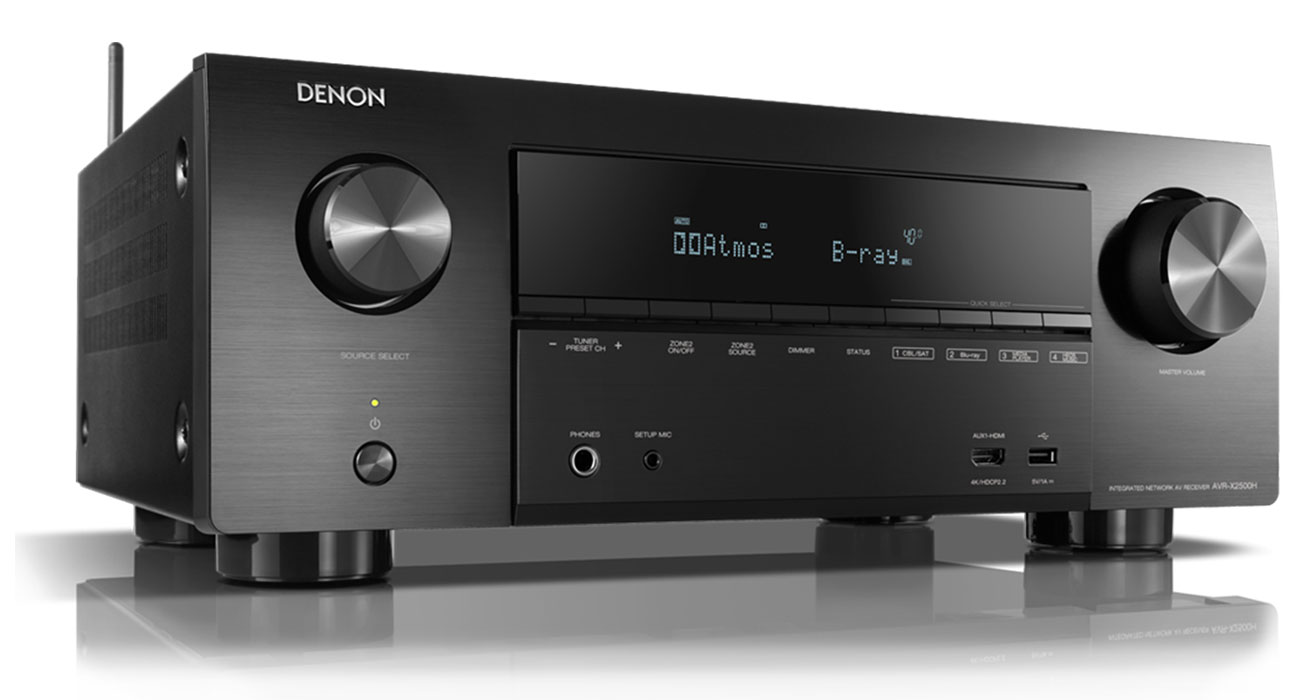 Czarny Amplituner kina domowego Denon AVR-X2500H