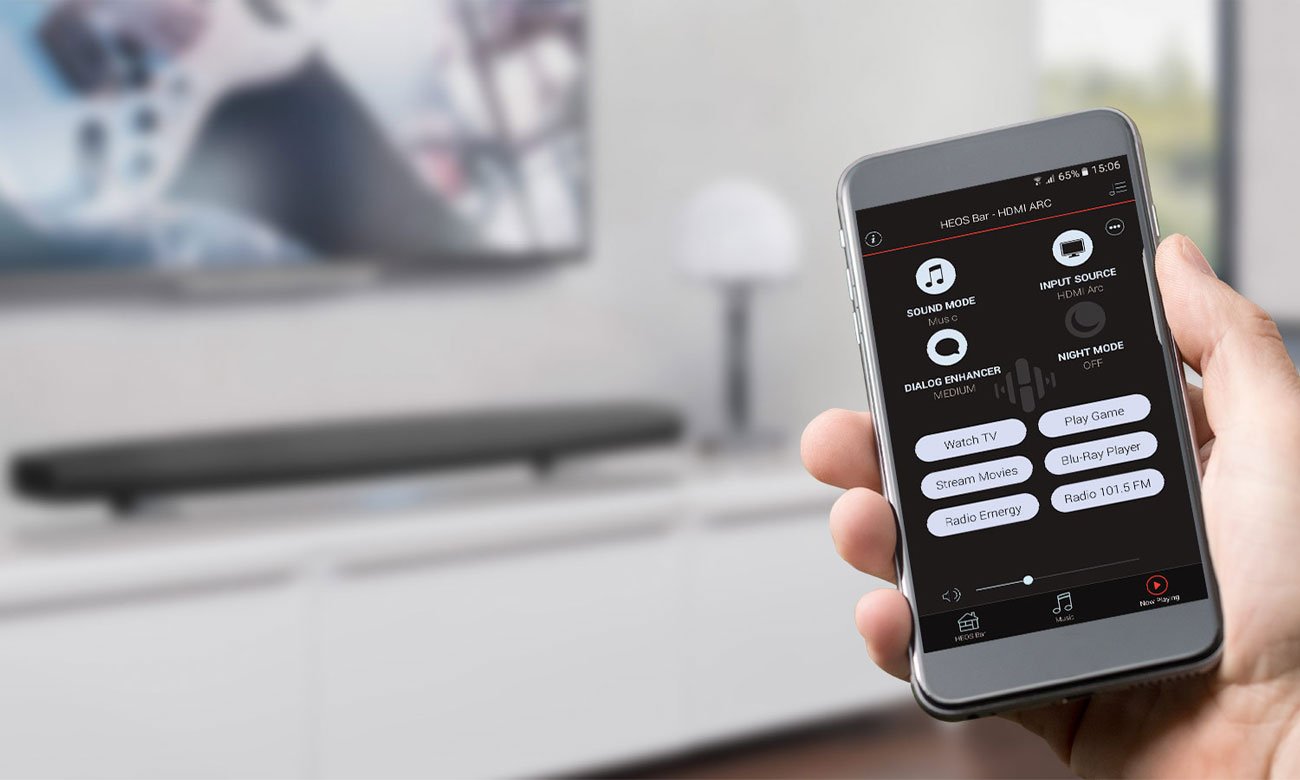 Wysokiej jakości soundbar Denon HEOS BAR HEOSBARBKE2