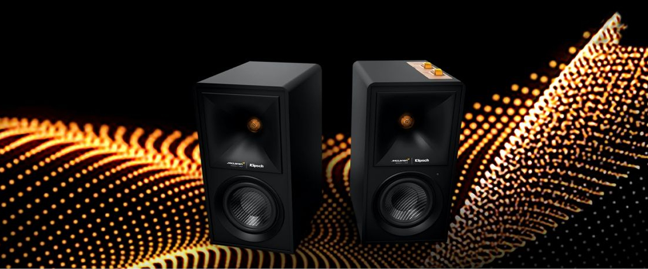 głośniki Klipsch The Fives McLaren Edition z wbudowanym wzmacniaczem