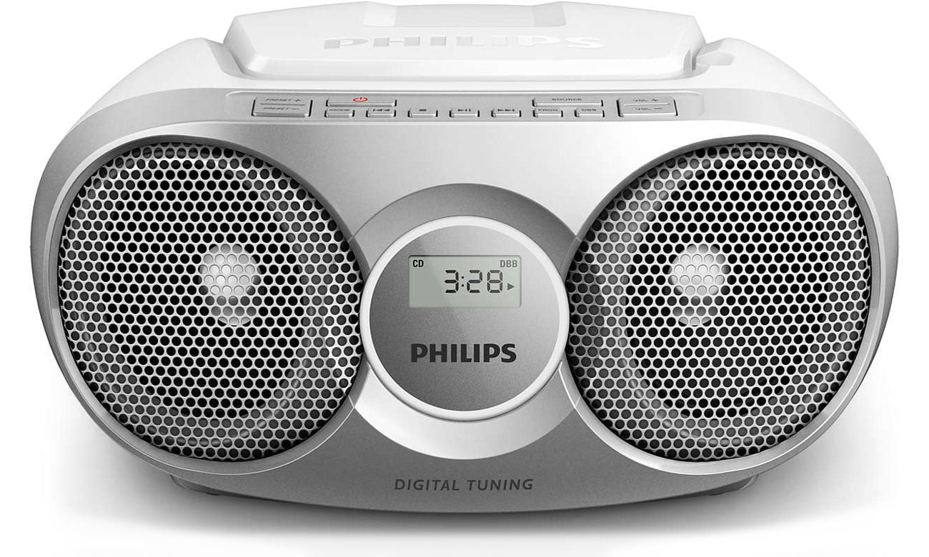 Niewielki boombox Philips AZ215S srebrny