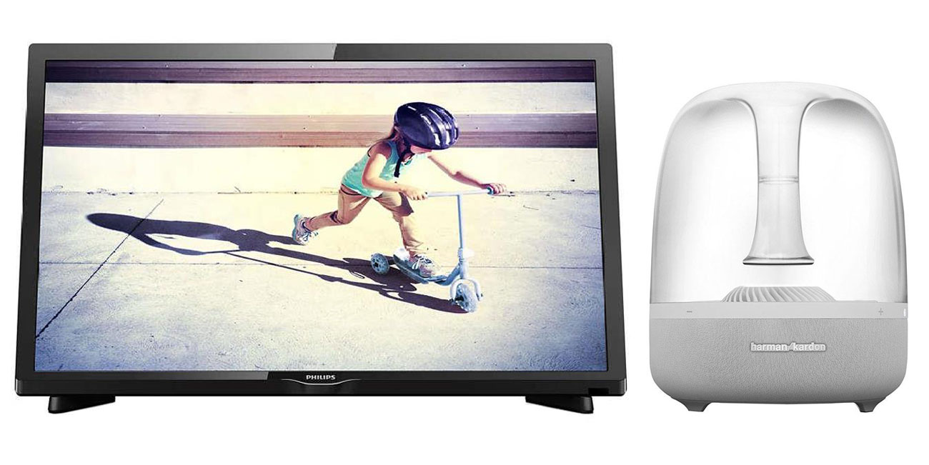 Telewizor Philips i głośnik Harman Kardon
