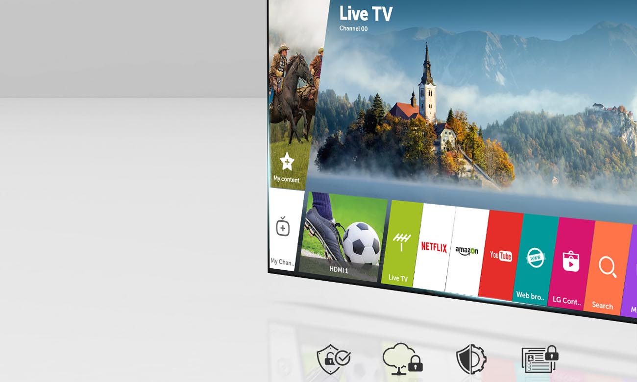 Bezpieczny i funkcjonalny system Smart webOS 3.5 w tv LG 55UK6400
