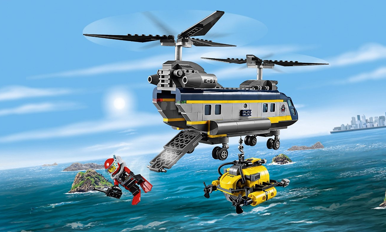 Lego helikopter i łódź podwodna