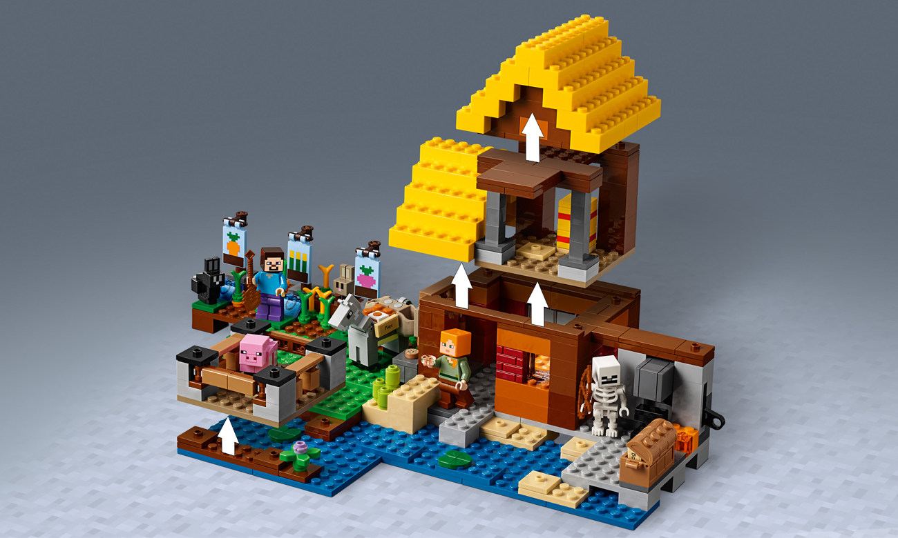 zestaw lego minecraft chatka