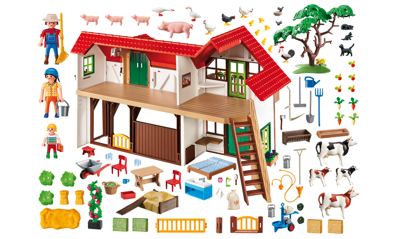 PLAYMOBIL Duże gospodarstwo rolne zawartość pudełka