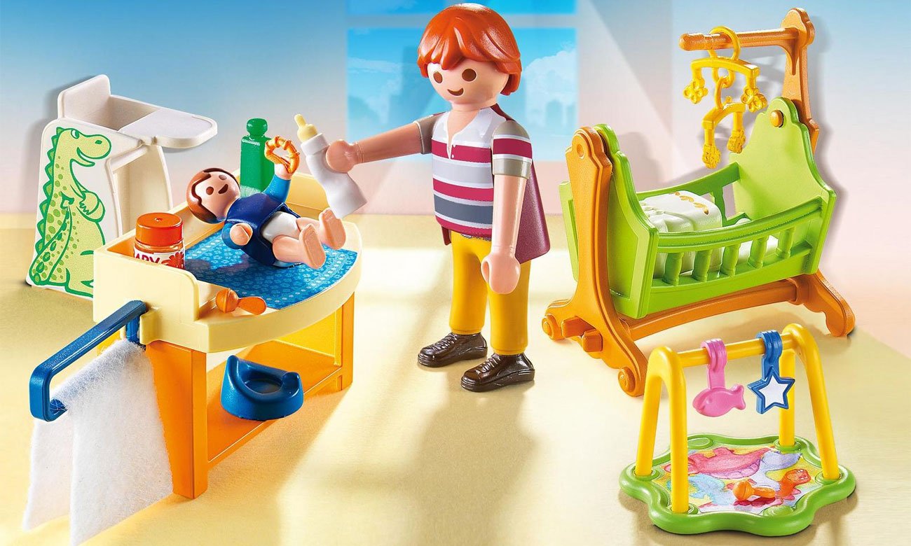 Pokój dla niemowlaka z łóżeczkiem playmobil
