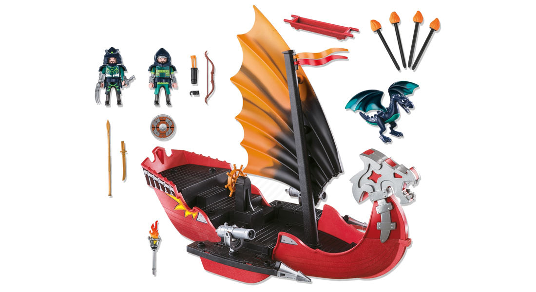 skład zestawu klocków Playmobil Smoczy statek wojenny 5481