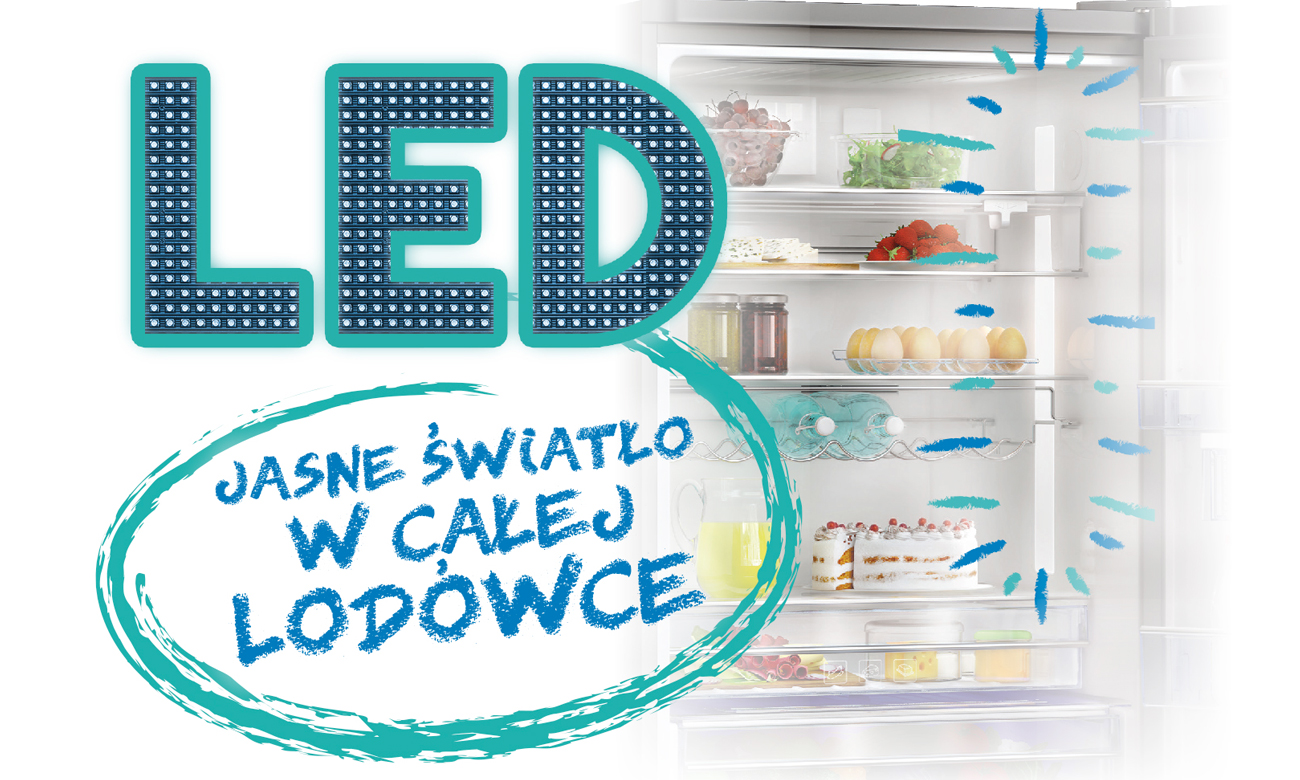 Oświetlenie LED w lodówce Beko CNA365EC3X