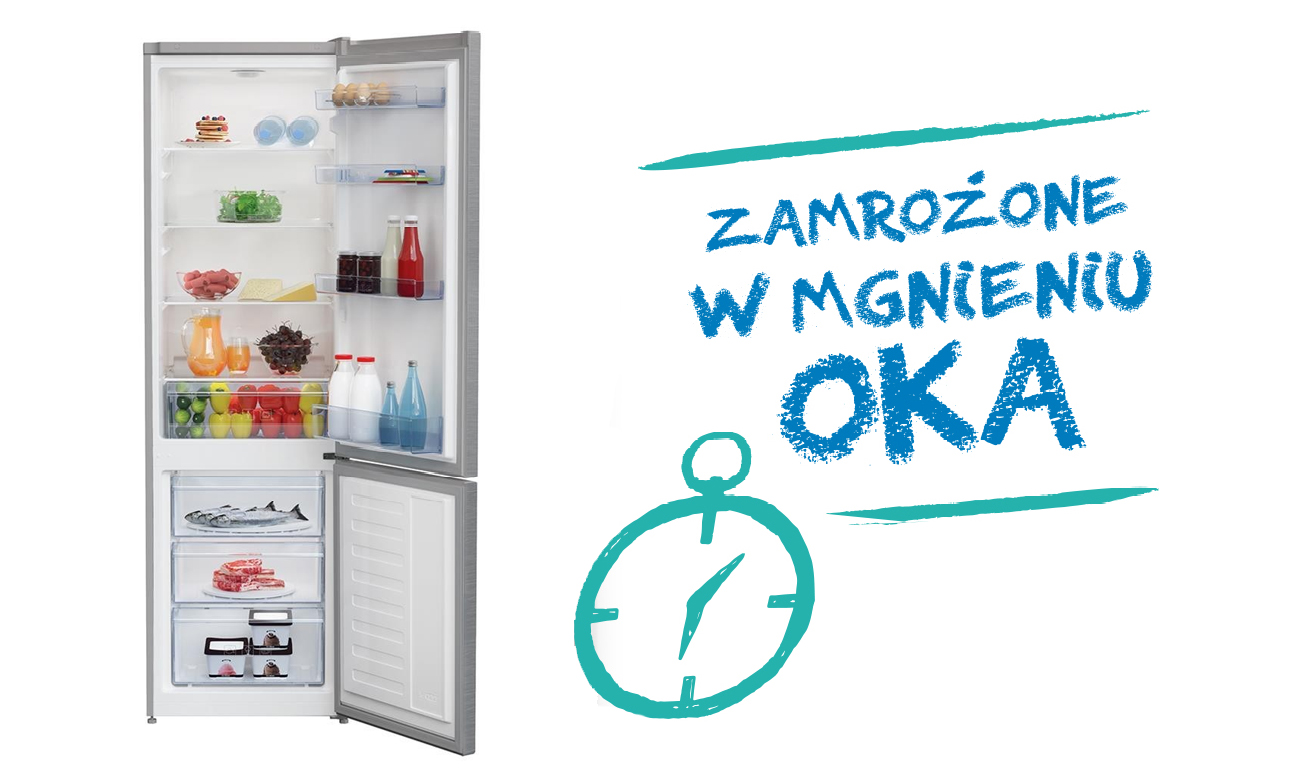 Funkcja szybkiego mrożenia w lodówce Beko CSA300M20X