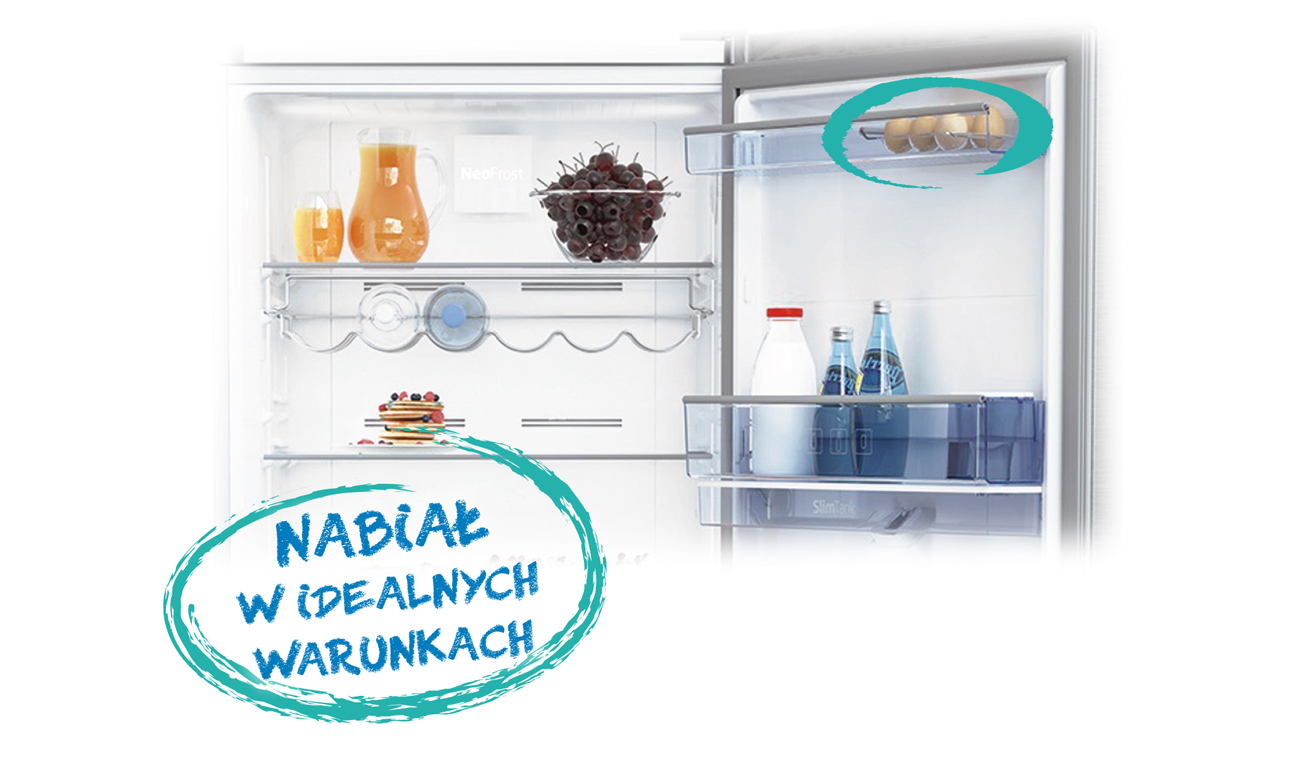 Półka na nabiał w lodówce Beko CSA300M20X