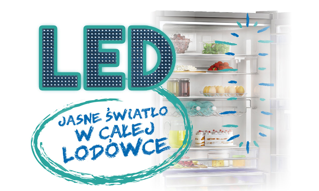 Oświetlenie LED w lodówce Beko GN1306220ZDX
