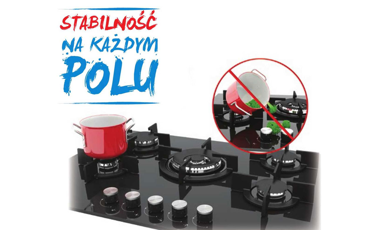 Żeliwne ruszty w płycie gazowej Beko HILG64222SG
