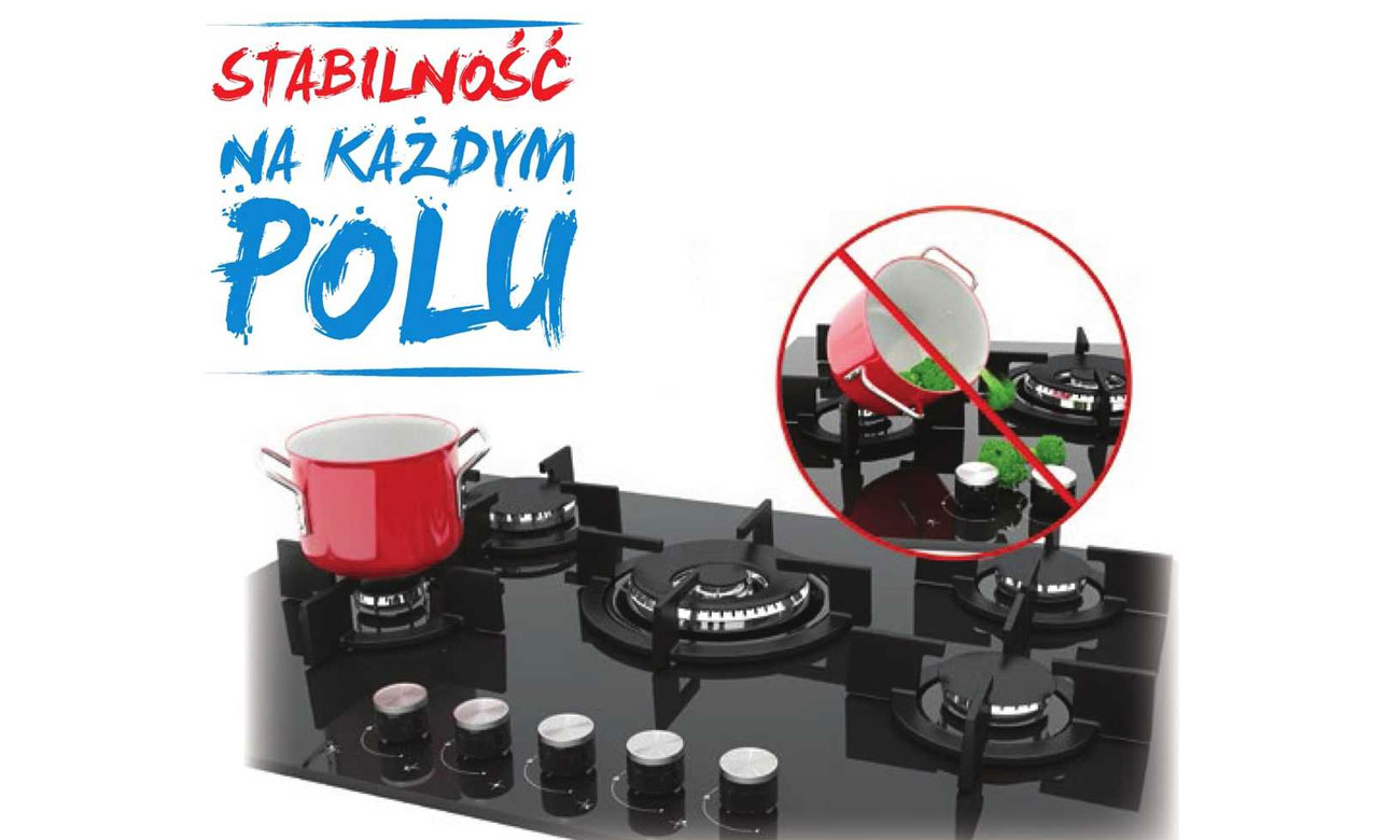 Żeliwne ruszty w płycie gazowej Beko HILG64222SW