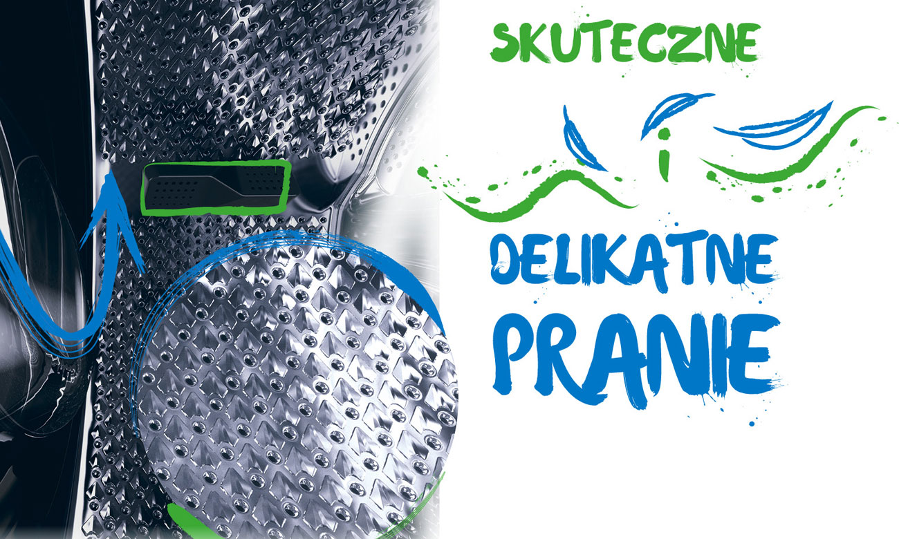 Bęben w kształcie fali AquaWave w pralce Beko WITC7612B0W