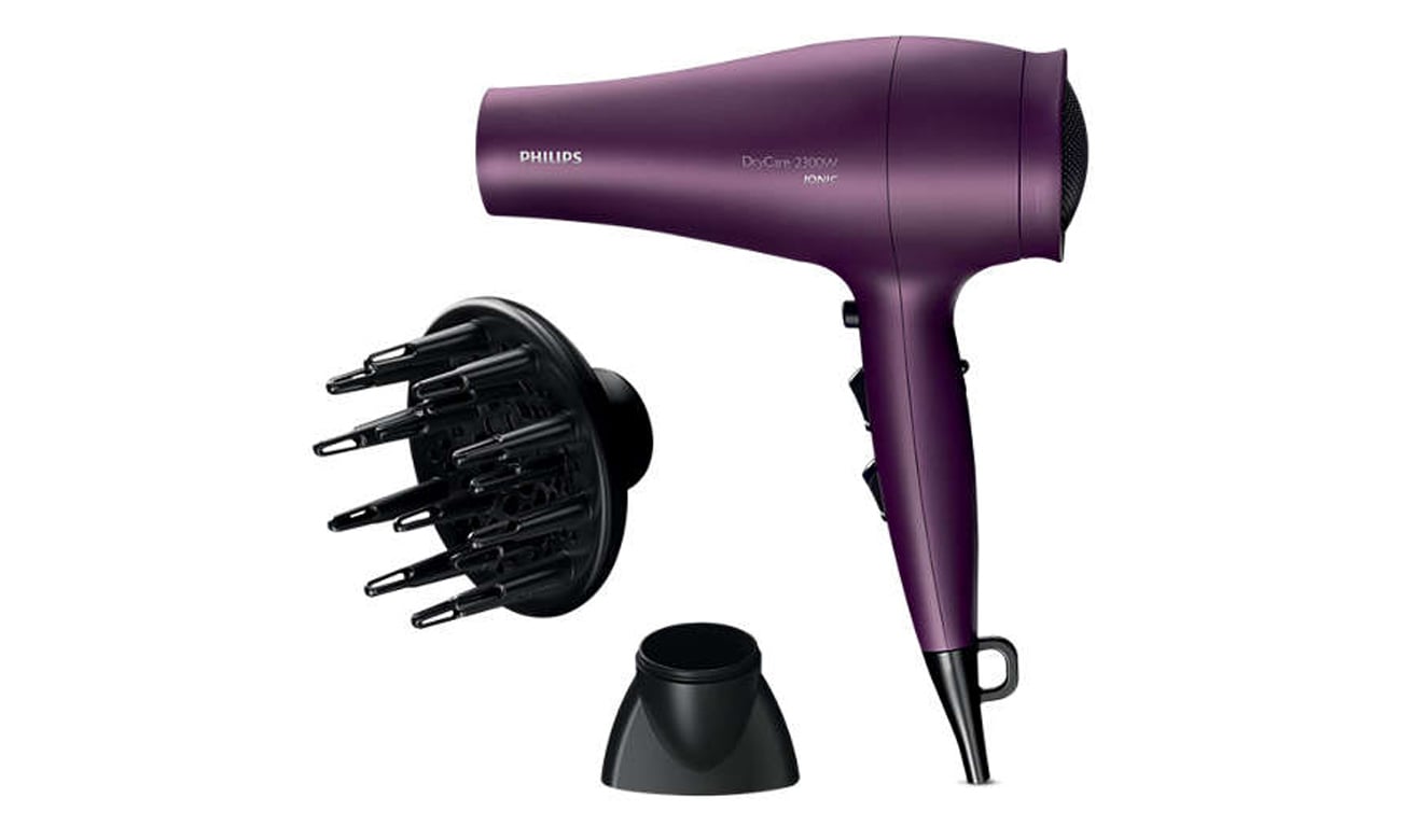 Suszarka do włosów Philips DryCare BHD282/00 2300W fioletowa dodatkowe akcesoria