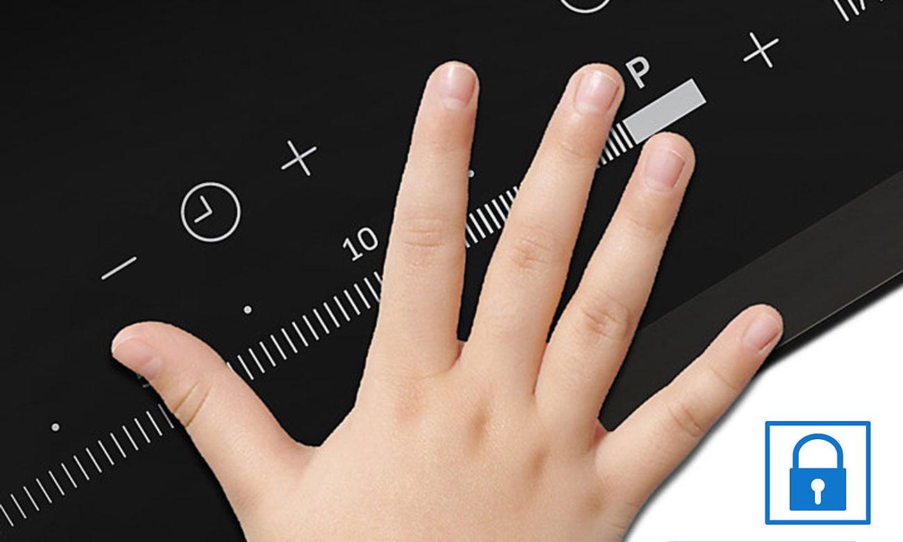 Blokada przed dziećmi w płycie indukcyjnej Samsung NZ64F3NM1AB