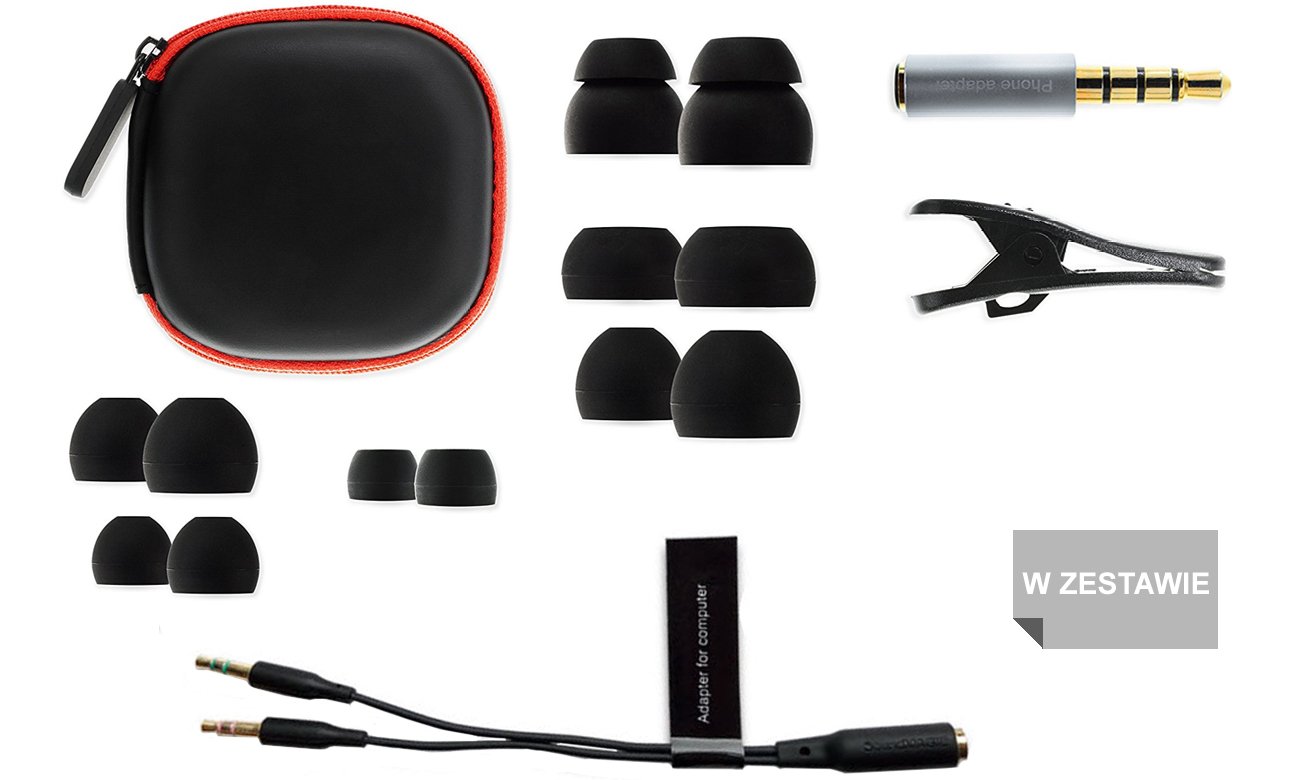 Silikonowe końcówki i etui do SoundMagic E10C
