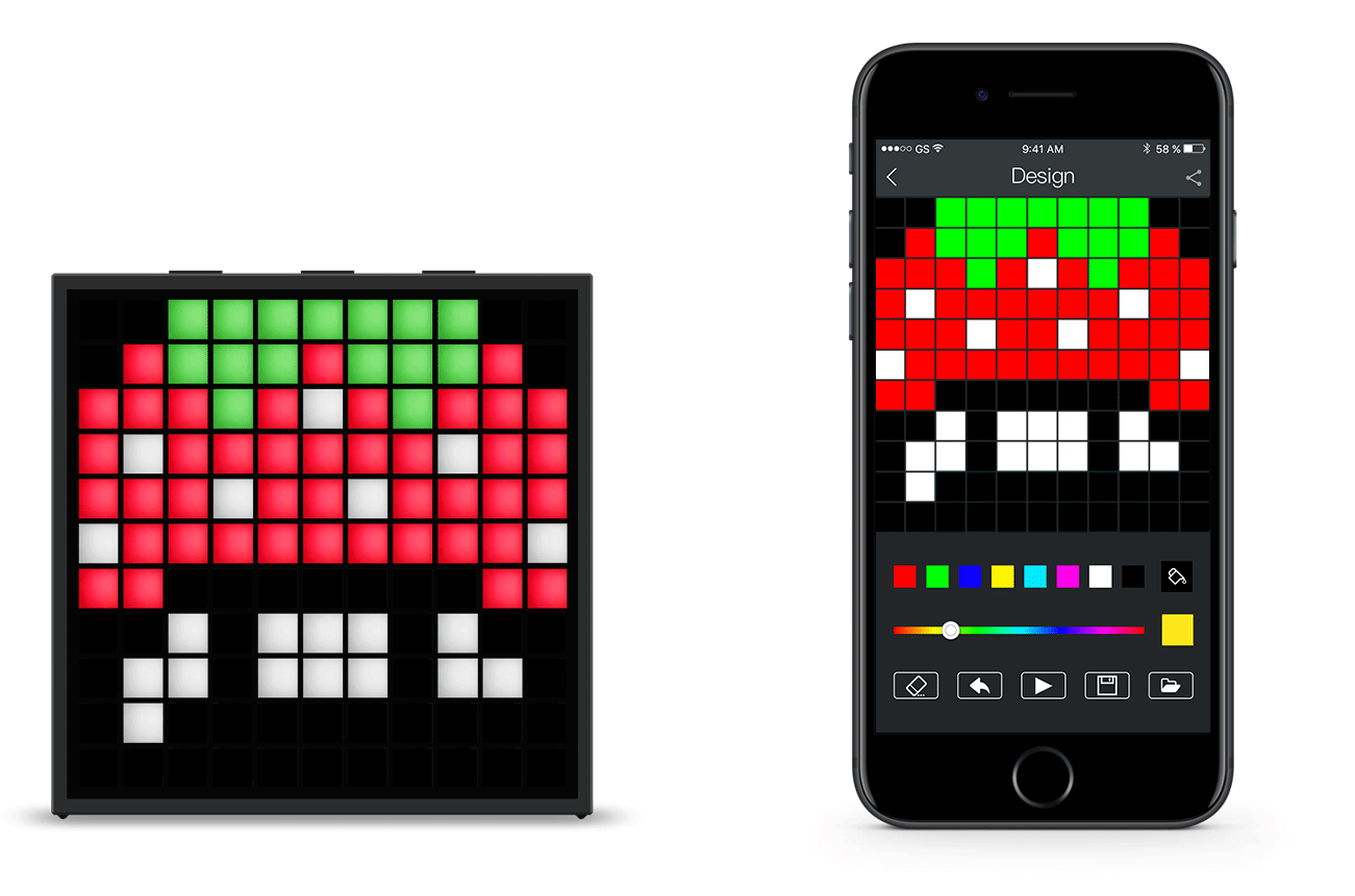 Grafiki na głośnikach Bluetooth Divoom TimeBox Mini