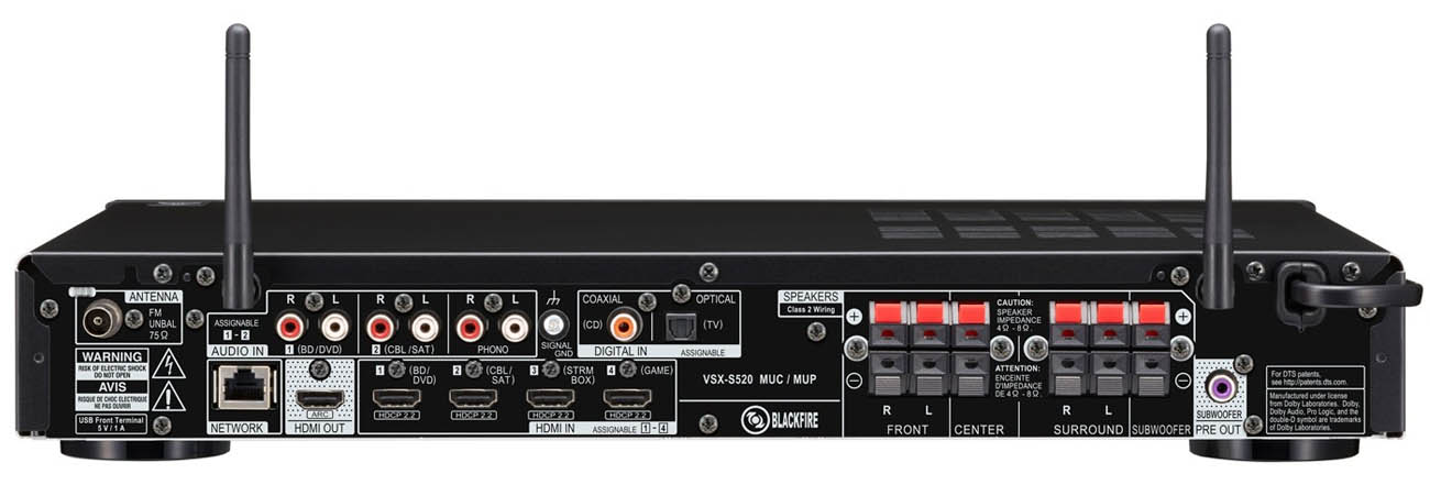 Amplituner Pioneer VSX-S520 srebrny