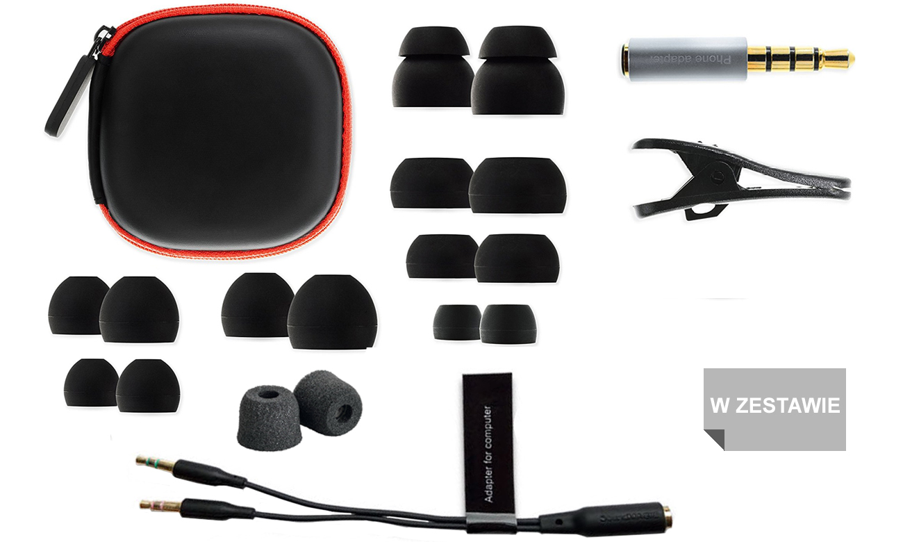 Silikonowe końcówki i etui do SoundMagic E50C