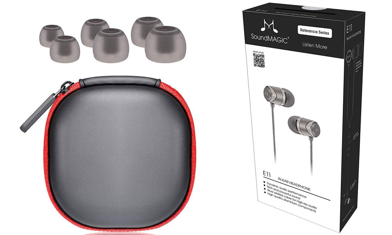Silikonowe końcówki i etui do SoundMagic E11 Dark Gun