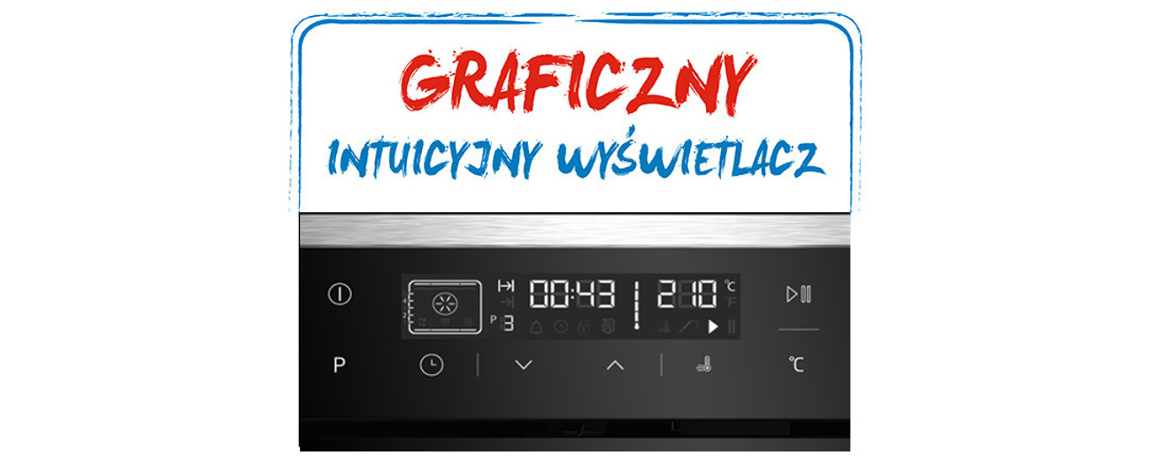 Graficzny wyświetlacz w piekarniku Beko BIR35402XMS 