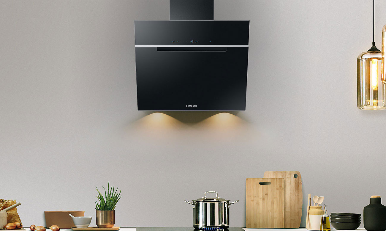 Jasne oświetlenie LED w okapie Samsung NK36M7070VS