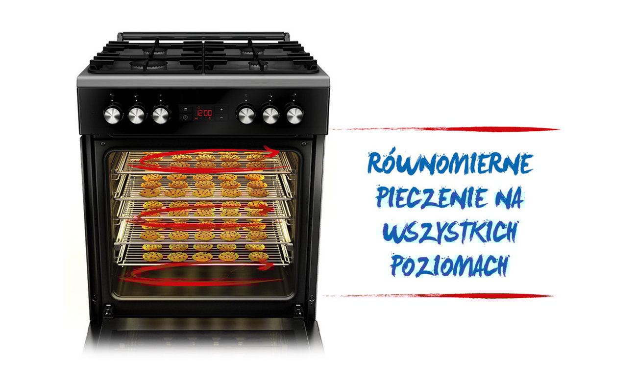 Piekarnik do zabudowy Beko BIM31300BCS ma funkcję pieczenia 3d