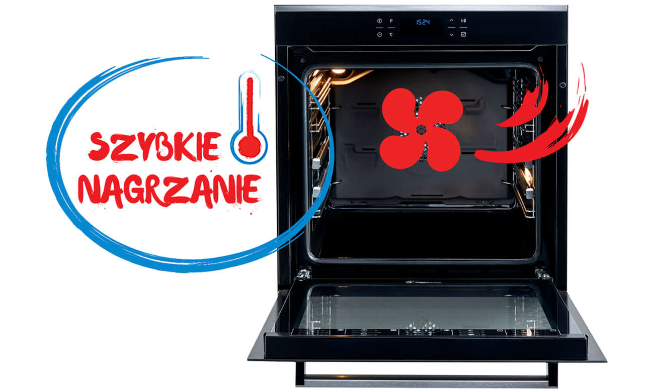 Piekarnik Beko BVM35400XS posiada funkcję booster