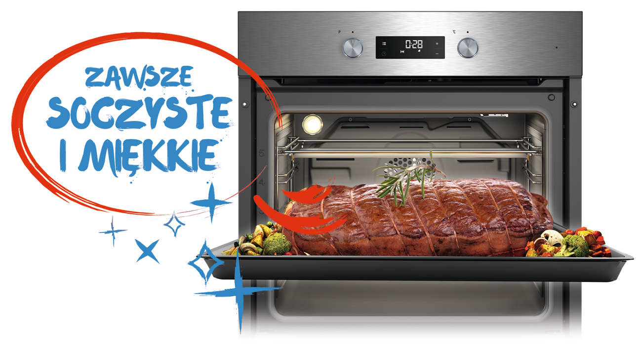 Piekarnik Beko BVM35400XS wypieka soczystą karkówkę