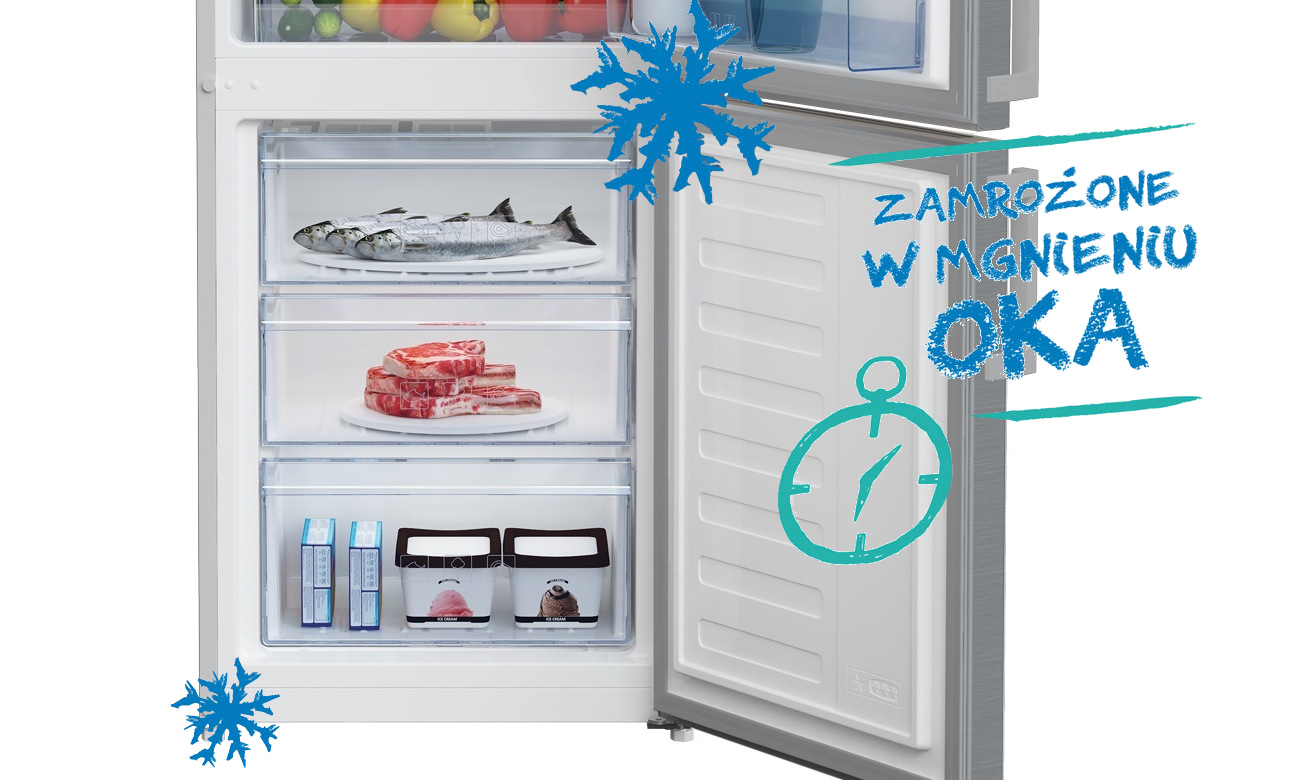 Komora szybkiego mrożenia w lodówce Beko CSA240K21XP