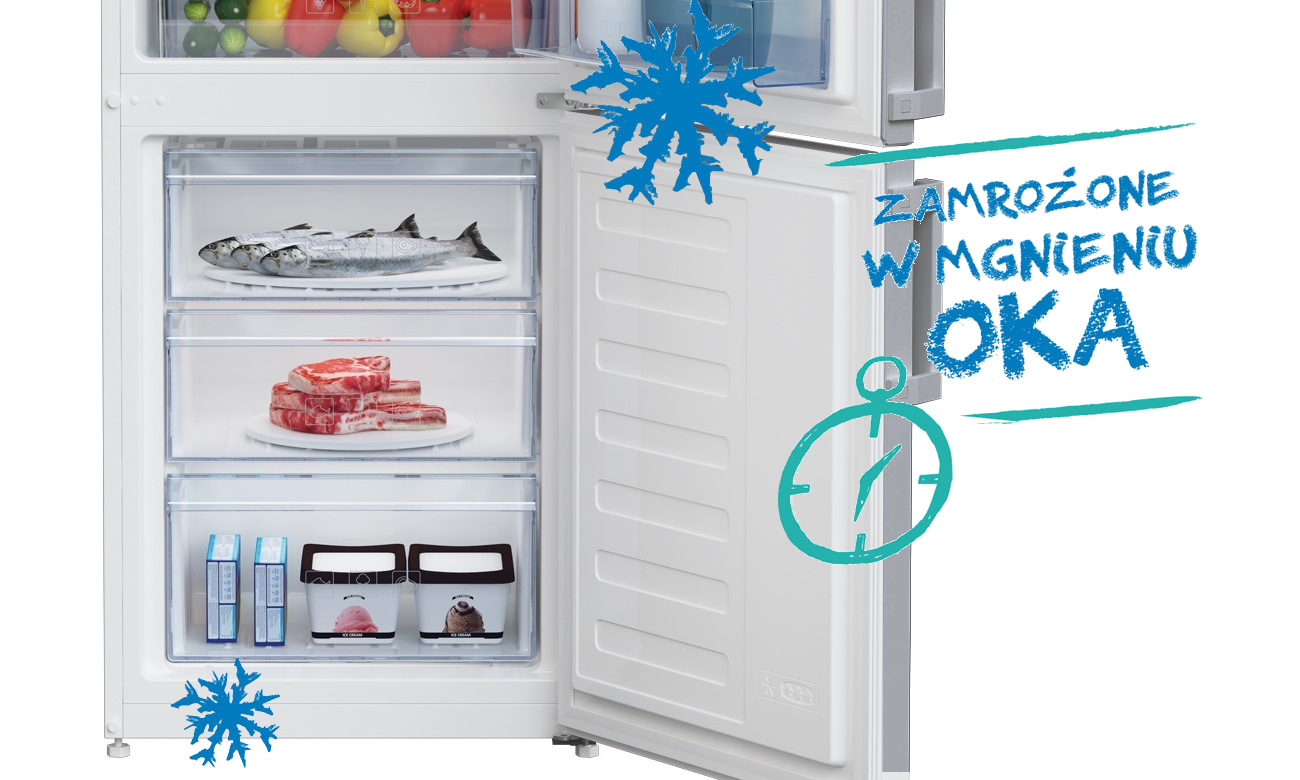Komora szybkiego mrożenia w lodówce Beko CSA240M21X