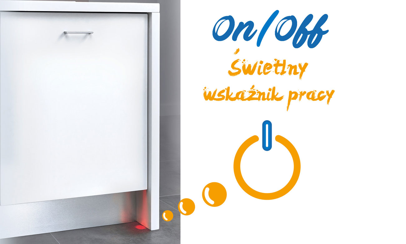 Wskaźnik LedSpot informuje o pracy urządzenia w zmywarce Beko DIN28425