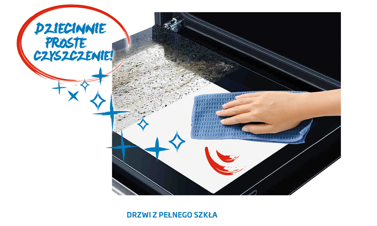 Drzwi z pełnego szkła w kuchence Beko FSE62320DX