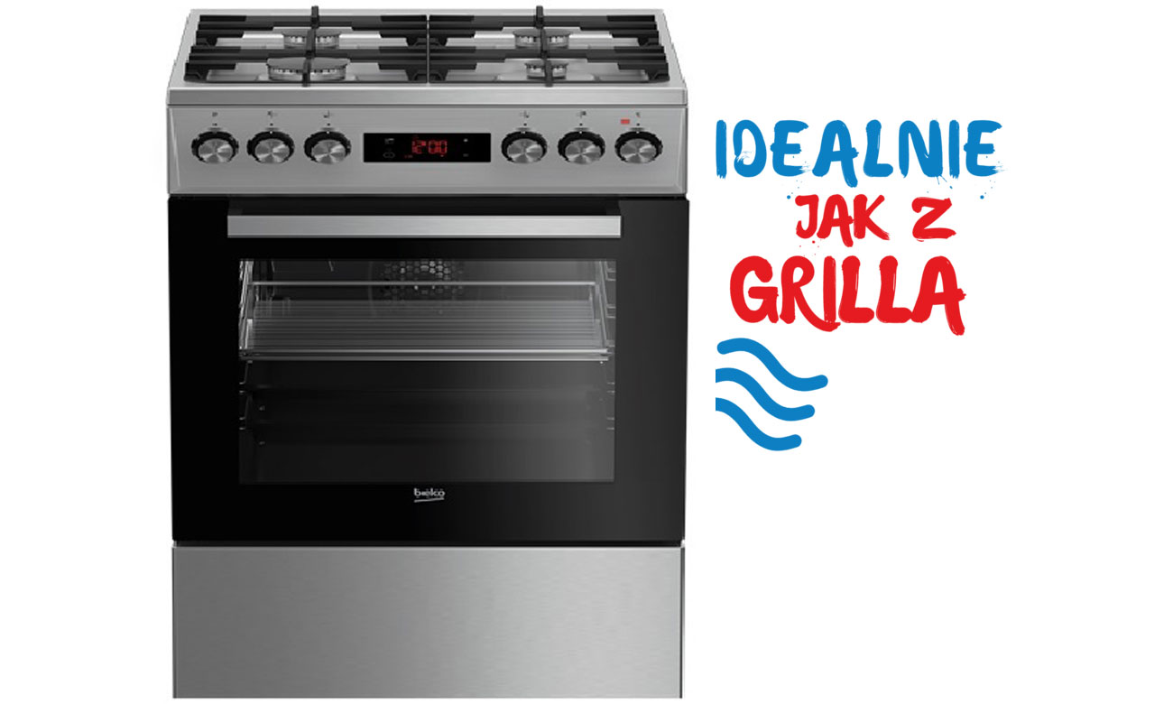 Funkcja Grilla w kuchence gazowo-elektrycznej Beko FSM52332DXDS