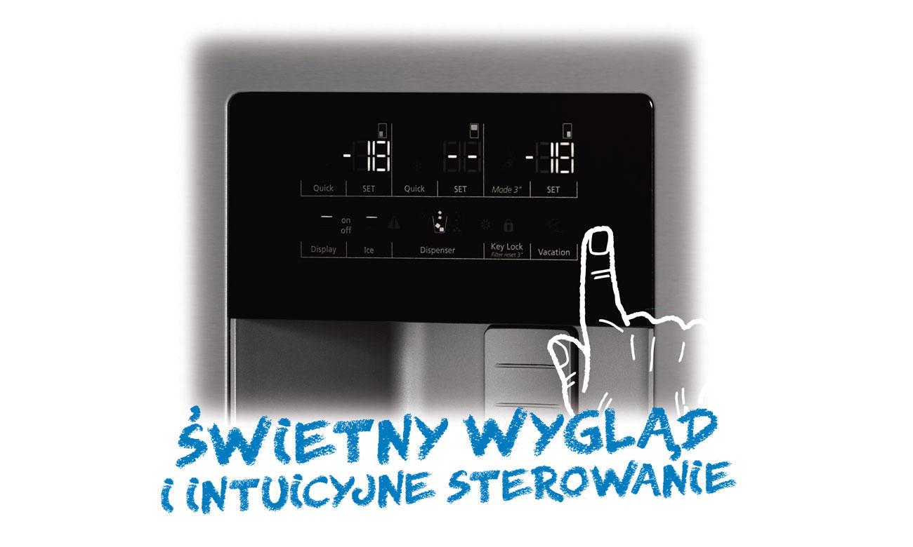 Wyświetlacz elektroniczny w lodówce Beko GN163220X